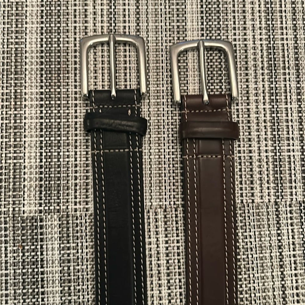 Eddie Bauer belts 2. Black and brown.
